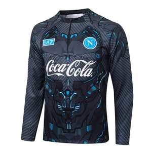 Tuta da Calcio con Zip Lunga del Napoli 24/25 Qualità Thailandese OSIMHEN KVARATSKHELIA Abbigliamento Sportivo per Adulti e Bambini - Product Image 1