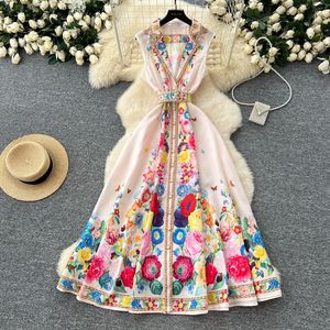 Nuova Moda All'ingrosso Primavera/Estate: Mini Abito Elegante Senza Maniche con Scollo a V, Stile Ufficio e da Festa, con Vita Impero e Chiusura Monopetto, Linea ad A - Product Image 5