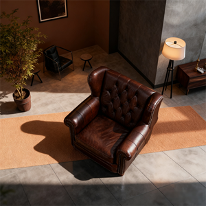 Canapé <span class=keywords><strong>en</strong></span> <span class=keywords><strong>cuir</strong></span> véritable de style américain - Design moderne du milieu du siècle, cadre <span class=keywords><strong>en</strong></span> bois, ensemble durable pour le <span class=keywords><strong>salon</strong></span> et la maison - Product Image 3