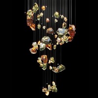 Lustre de plafond personnalisé en forme de noix de coco en cristal de luxe, style minimaliste nordique américain, pour hall d'hôtel, salles de banquet