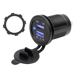 Toma de corriente USB de 12V para coche, cargador Dual USB 3.1A para modificado, motocicleta, barco, autobús marino