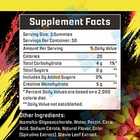 Gommes de créatine monohydrate 5g par portion, supplément en gommes pour l'entraînement en salle de sport, soutien musculaire, formule végétalienne, marque privée
