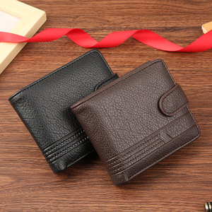Cartera de hombre con cremallera de PU, tarjetero delgado, billetera corta para hombre con múltiples ranuras para tarjetas y monedero. - Product Image 1