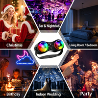 Projecteur Laser LED RGB Double Boule Magique pour Scène, Lampe de Fête Disco avec Télécommande pour Soirées à Domicile, KTV, Bars, Noël