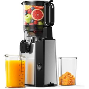 Extractor de jugos en frío Euhome con boca de alimentación de 5.7 pulgadas, 400W, masticación lenta para frutas y verduras enteras, motor de acero inoxidable - Product Image 1