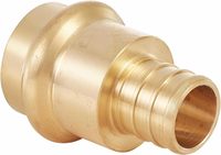 Adaptor Kuningan Crimp Coupling Tembaga 3/4" X PEX 3/4" dengan Ulir NPT/BSP, Panjang 4 Inci, Full Port untuk Pipa