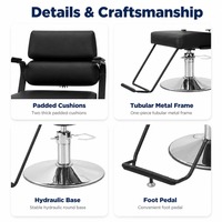 Fauteuil de Barbier Classique Moderne en Gros, Pivotant, en Cuir PU avec Base et Accoudoirs Chromés pour Salon de Coiffure – Approvisionnement Direct