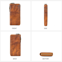 MARRANT dompet pria pemblokir RFID, kapasitas besar buku cek pemegang kartu tas uang tas genggam pria dompet kulit asli