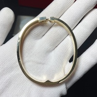 Bracelet CGB023 en or massif 18 carats, largeur 6,1 mm, bijou artisanal unique pour femmes, hommes, couples, bracelet à visser pour amoureux.