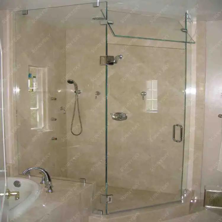 Sunnysky Cabine de douche à vapeur en verre fermée complète de luxe avec massage intérieur Sauna Salles de douche