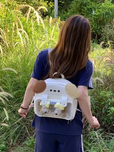 Large Capacity Waterproof PU Dual-Shoulder <strong>Backpack</strong> Women Cute Japan Style School Bag Small Dog Theme Zipper Closure Visible - Product Image 5