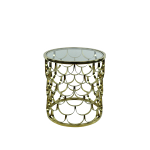 Đồ nội thất phòng khách hiện đại Vòng tròn dây thép Bàn cà phê thủy tinh - Product Image 5