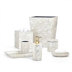 ZH TRADERS Seven-piece Set Motherofpearl Luxury Design Premium Quality Bathroom Accessories - Product Image 1