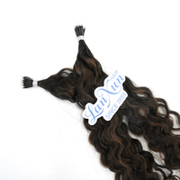 Extensions capillaires Nano Ring bouclées en cheveux humains vierges Remy, pré-bouclées, qualité salon, double tirage, naturelles, douces et soyeuses, en trame, pack