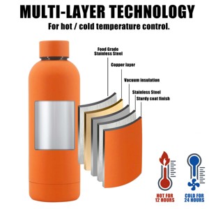 Bouteille d'eau de sport Soft Touch 500 ml, petite ouverture, revêtement en caoutchouc rose foncé, acier inoxydable isolé, anti-fuite, sans BPA, vente chaude - Product Image 5