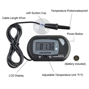 -58~158 องศาฟาเรนไฮต์ เครื่องวัดอุณหภูมิแบบดิจิตอลสำหรับตู้ปลา เครื่องวัดอุณหภูมิสำหรับตู้ปลา ตู้เลี้ยงสัตว์น้ำ และตู้เลี้ยงสัตว์ - Product Image 2