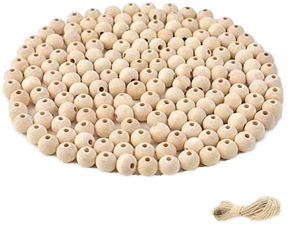 Cuentas Redondas de Madera Hawaiana de Color Natural de Alta Calidad de 12 mm, 100 Piezas por Bolsa, Paquete a Granel para Hacer Pulseras y Joyería DIY FAIZA CRAFT - Product Image 1