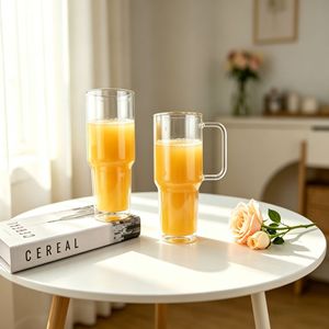 Gobelet de voiture <span class=keywords><strong>super</strong></span> grande capacité, double paroi, en verre borosilicate, avec tube d'aspiration, transparent, pour café et eau, design moderne et minimaliste - Product Image 2