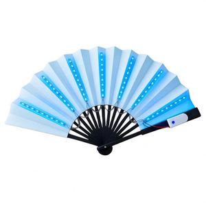 Personalized Eco-Friendly Retro LED Light-Up Bamboo Handheld <b>Folding</b> Fans for Party Wedding Bar Club - Product Image 5
