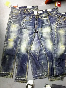 جينز دينيم ياباني عالي الجودة بتصميم مخصص من لوتفيل، موديل 064 بغسيل قديم ومظهر متهالك - Product Image 5