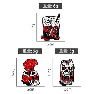 Squelette rouge horreur émail coulée broche ivre <span class=keywords><strong>pour</strong></span> <span class=keywords><strong>toujours</strong></span> Halloween métal <span class=keywords><strong>pour</strong></span> bijoux cadeau <span class=keywords><strong>pour</strong></span> amis en gros - Product Image 5