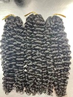 Extensions de cheveux humains bouclés pré-séparées sans nœuds pour tressage au crochet, extensions invisibles effet plume, cheveux bouclés birmans, nœuds miracle