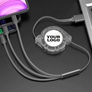Wholesale Promo Gift Logo 3 in 1 Mobile <b>Phone</b> Fast Usb <b>Micro</b> Type C Charging Cable for Iphone Android Custom Promotional Gifts - Product Image 1