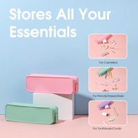 Étui à crayons en silicone personnalisé pour les enfants d'âge scolaire, les étudiants, grande capacité, mignon, pochette de papeterie pastel, facile à nettoyer