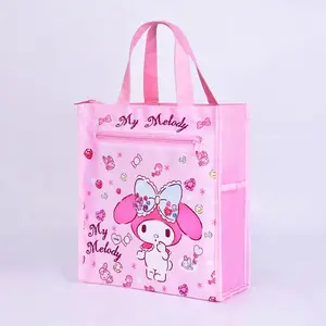 2023 new cartoon student portable remedial bag Oxford cloth double class remedial bag handbag