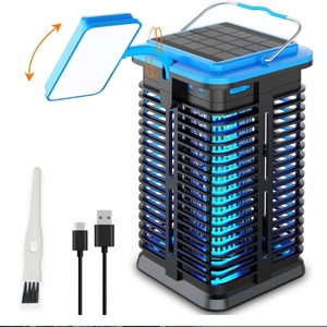 Matamosquitos Eléctrico Inalámbrico con Energía Solar de 4000 mAh, Trampa para Mosquitos y Polillas con Luz Azul Recargable para Patio - Product Image 1
