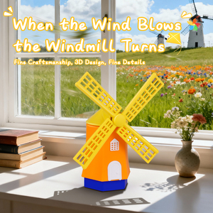 Altavoz Inalámbrico con Diseño de Molino de Viento, Acogedor y Estilo Hygge, Decoración de Escritorio Portátil, Reproductor de Música Cálido para el Hogar, para Niños y Niñas - Product Image 3