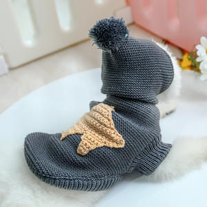 Lindo Otoño Invierno prendas de vestir exteriores estrellas Jacquard chaqueta abrigo directo de fábrica de lujo perros tela mascota suéter ropa sudaderas con capucha para mascotas - Product Image 6