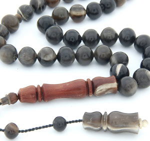 Rosario islámico de 33 cuentas de cuerno de búfalo hecho a mano, collar de oración, color personalizado, artesanía al por mayor - Product Image 1