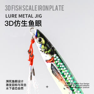 ऊर्ध्वाधर समुद्री मछली पकड़ने वाली धातु जिग lure 3 डी मछली स्केल गहरे समुद्र के साल्टवाटर मछली पकड़ने के लिए कृत्रिम कठोर स्नान - Product Image 4