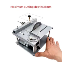 Mini scie à table pour le travail du bois, scie circulaire portable multifonctionnelle à levage pour le bricolage et l'atelier domestique
