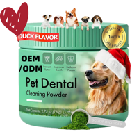 Poudre dentaire pour chien OEM/ODM, best-seller, poudre nettoyante pour les dents des chiens, réduit la plaque dentaire et la mauvaise haleine chez les chiens