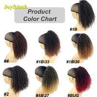 Queue de cheval afro bouclée crépue de 12 pouces pour femmes noires, queue de cheval courte bouclée synthétique ombrée noir à brun