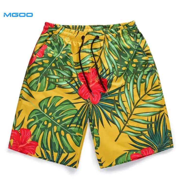 MGOO Personalizado Mens Nova Moda flores Impressão Sunga Melhores Homens Beachwear calções em estoque swimwear