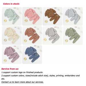 卸売フレンチテリー長袖トップとパンツセットオーガニックコットンベビーセータースーツ - Product Image 2