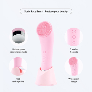 <span class=keywords><strong>Brosse</strong></span> <span class=keywords><strong>nettoyante</strong></span> <span class=keywords><strong>électrique</strong></span> pour le <span class=keywords><strong>visage</strong></span> en <span class=keywords><strong>silicone</strong></span> avec massage chauffant et exfoliation vibrante, étanche IPX6, 4 modes de nettoyage en profondeur - Product Image 6