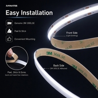 Bande LED COB 12V sans points, découpable, 480 LED, 8 mm, 10 W, flexible, découpable, pour éclairage intérieur de placards et vitrines