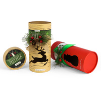 Boîte d'emballage alimentaire en carton cylindrique personnalisée pour macaron, brownie, dessert, pain d'épices de Noël, tube en papier cadeau