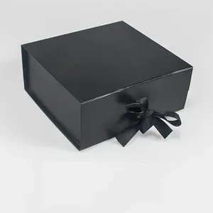 Foldable Black White Hard Gift Box With Magnetic Closure Lid Favor Boxes Storage Box