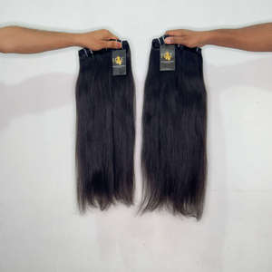 Lot de mèches de cheveux humains naturels bruts indiens, ondulés profonds, alignés aux cuticules, non traités - Product Image 2