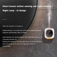 Veilleuse LED à capteur intelligent pour couloir, diffuseur d'arômes sans eau, sans fil, rechargeable USB Type-C/électrique