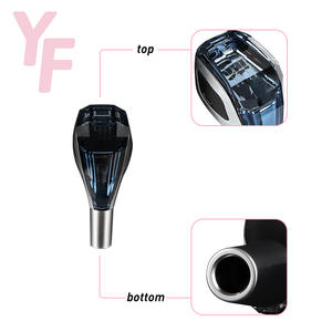 Kepala roda gigi modifikasi mobil Universal akrilik dengan tuas roda gigi LED kenop pemindah gigi perak 119 mm Aksesori Mobil - Product Image 5