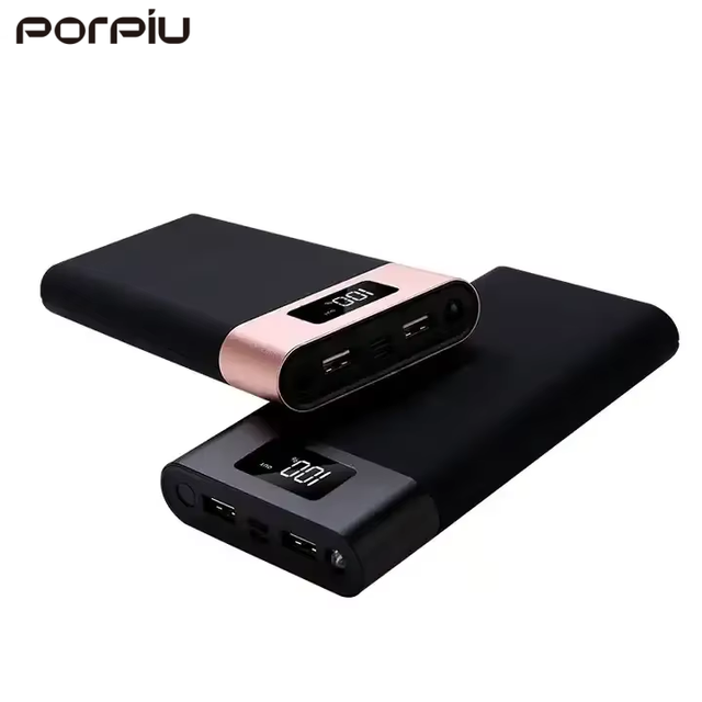 PORPIU Dual USB 20000mAh  Power Bank Portable 5W Output Mobile Phone Charger Micro USB Input External Battery Backup