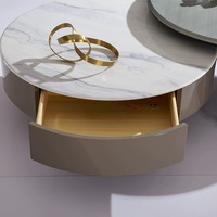 Ensemble de tables basses modernes en marbre et métal pour salon, mobilier de haute qualité, style luxe léger, table à thé pour canapé
