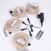 Guirlandes de Noël pour décoration d'arbre, lumières féeriques blanc chaud, guirlande de feux d'artifice à brancher, fil argenté, télécommande 8 modes pour chambre et porche