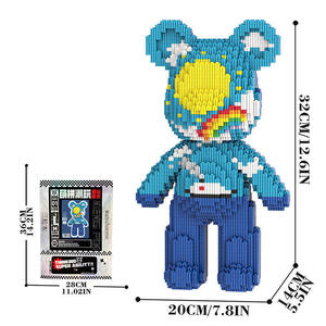 Blocs de construction en plastique pour enfants, modèle d'ours de Noël en mini-micro-particules Mpin de 32 cm, <span class=keywords><strong>jouet</strong></span> éducatif, vente en gros - Product Image 3
